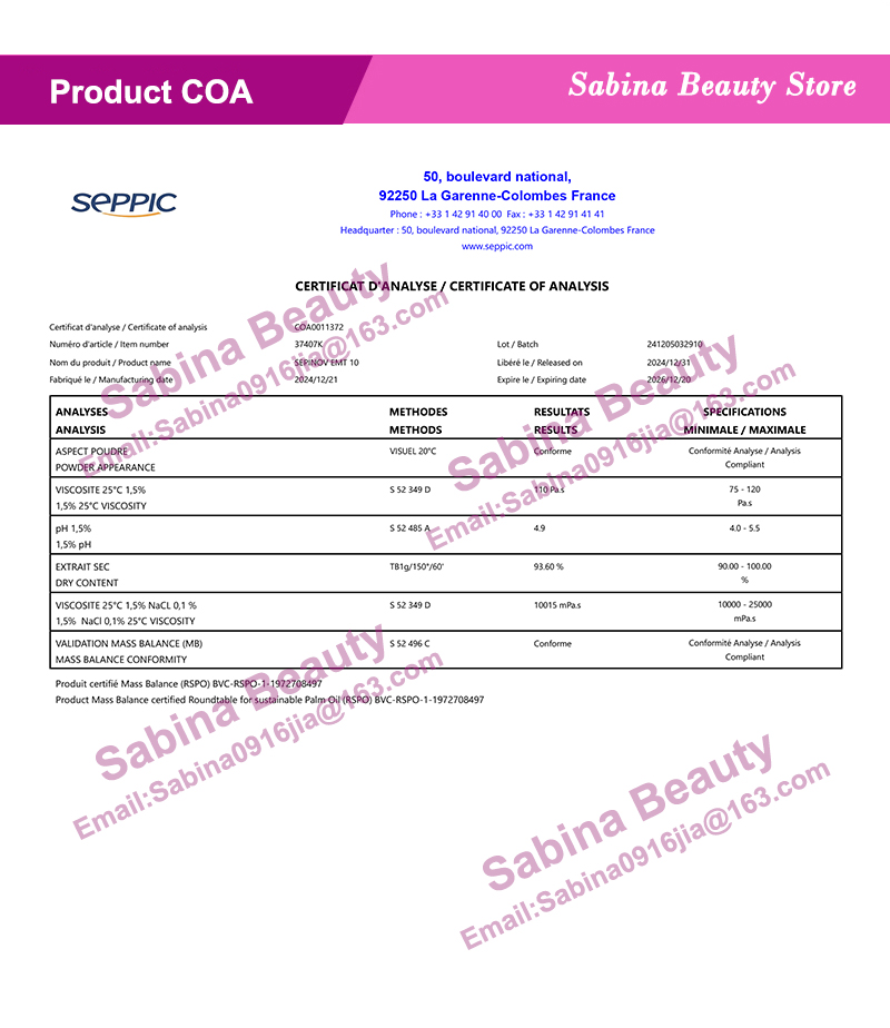 COSMETIC Ingredient SEPINOV EM - đánh giá và giá Skincare Ingredients