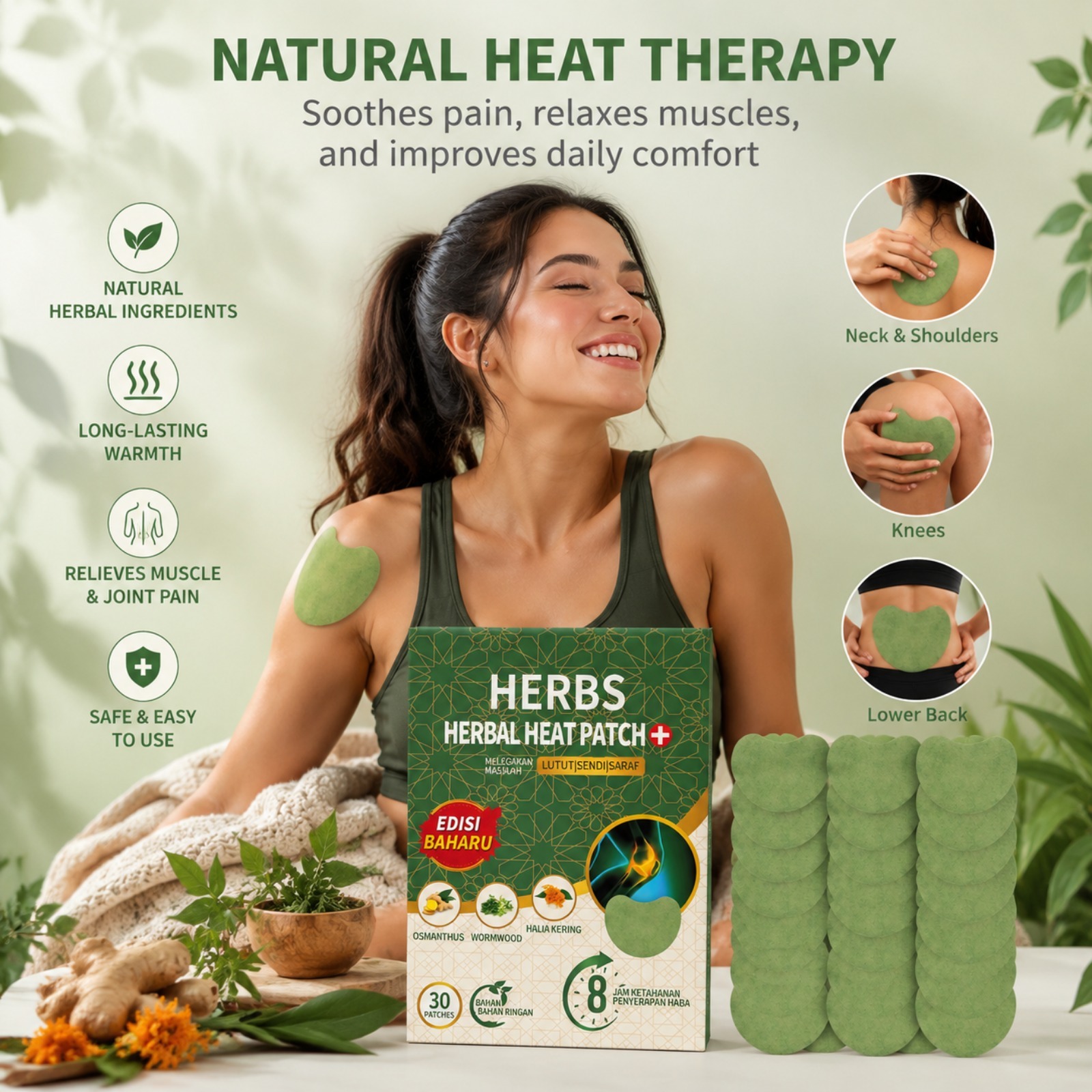30PCS Herbal Knee Patches Ging - đánh giá và giá Skincare Herbal
