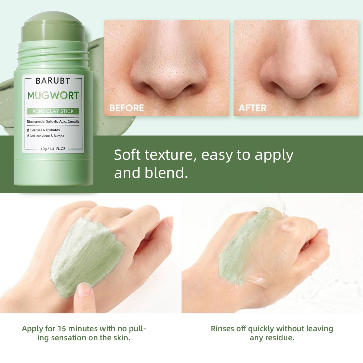 Remove Blackhead Acne Mugwort  - đánh giá và giá Bentonite Clay Mask