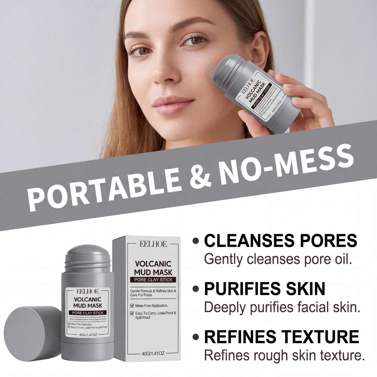 Volcanic Mud Mask Stick Deeply - đánh giá và giá Bentonite Clay Mask